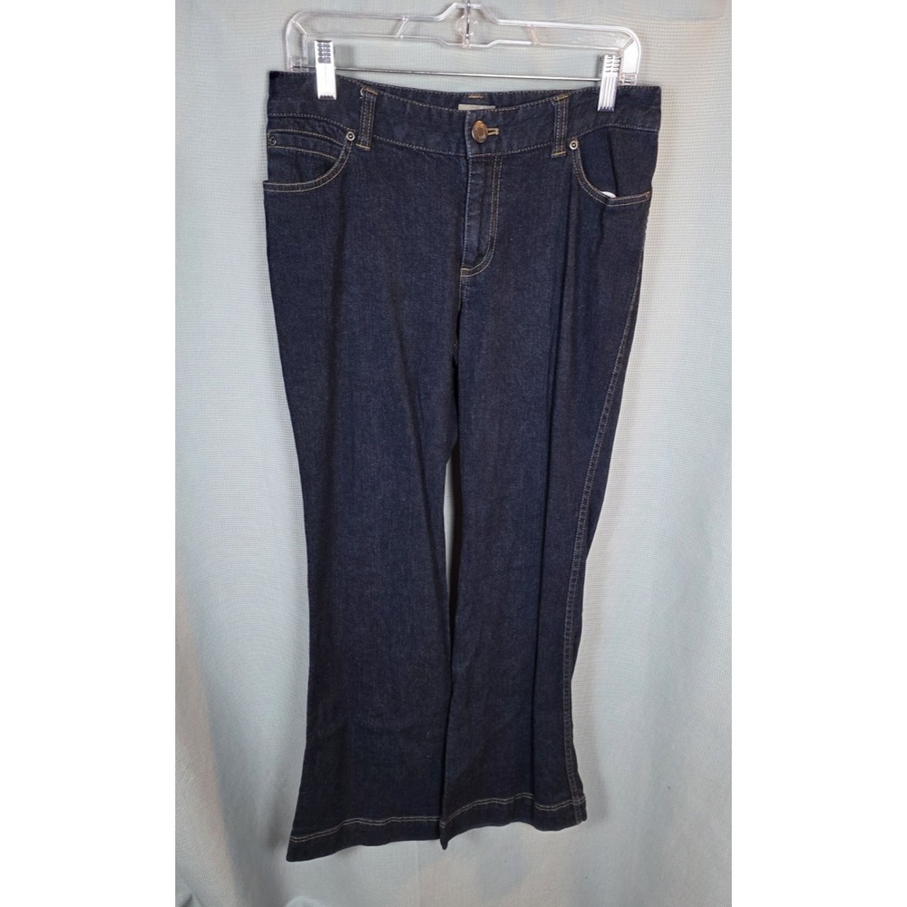 J. Jill Womens Size 6 Stretch Dark Denim Flare Leg Jeans‎ Measured 32x32